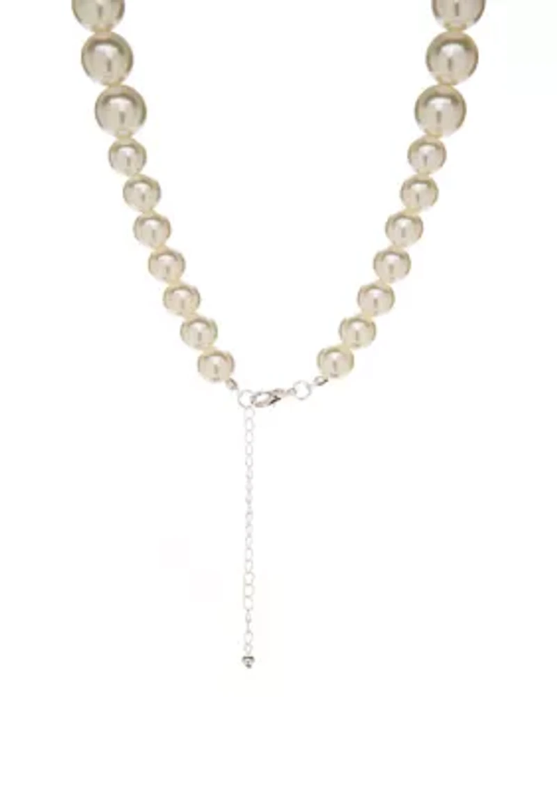  18 Inch White Pearl Strand Necklace  