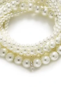 Multi Strand Pearl Stretch Bracelet