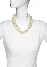 18 Inch Multi Strand Pearl Necklace 