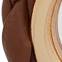 Gold Tone Brown Circle Drop Lever Back Earrings