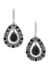 Silver Tone Orbital Drop Earrings 