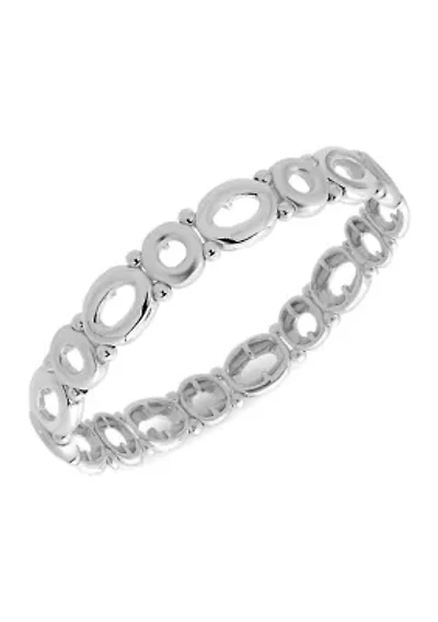 Silver Tone Open Links Stretch Bracelet