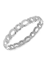 Silver Tone Open Links Stretch Bracelet