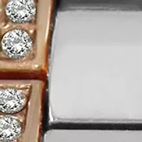 Two Tone Floating Crystal Bracelet Watch
