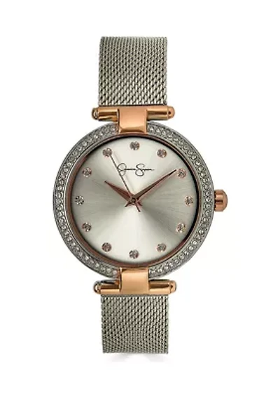 Silver Tone Adjustable Mesh Watch