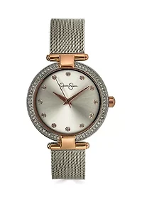 Silver Tone Adjustable Mesh Watch