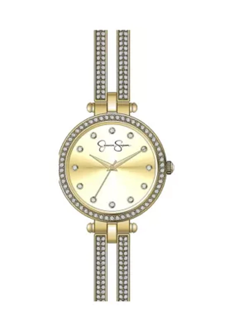 Crystal Double Arm Adjustable Bangle Watch