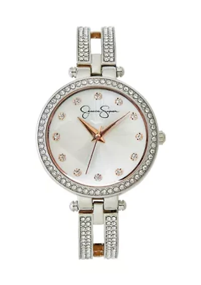 Crystal Double Arm Adjustable Bangle Watch
