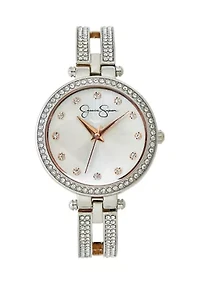 Crystal Double Arm Adjustable Bangle Watch