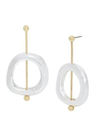 Open Circle Stick Drop Earrings