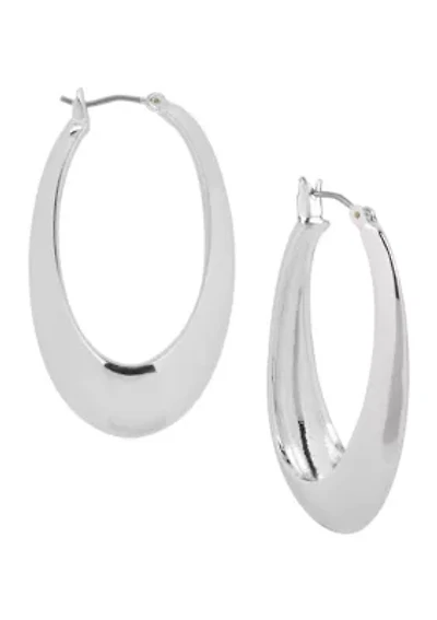 Sculptural Oval Hoop Earrings