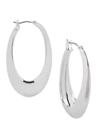 Sculptural Oval Hoop Earrings