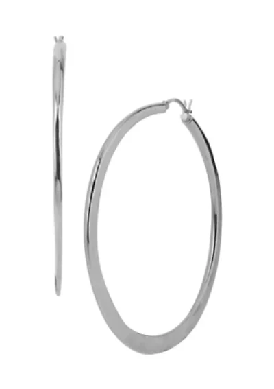 Large Hammered Hoop Earrings