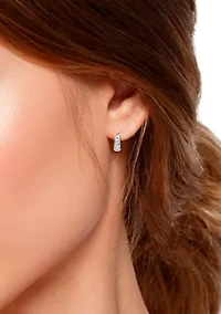 Sterling Silver Diamond Cut Floral Filigree Click Top Hoop Earrings