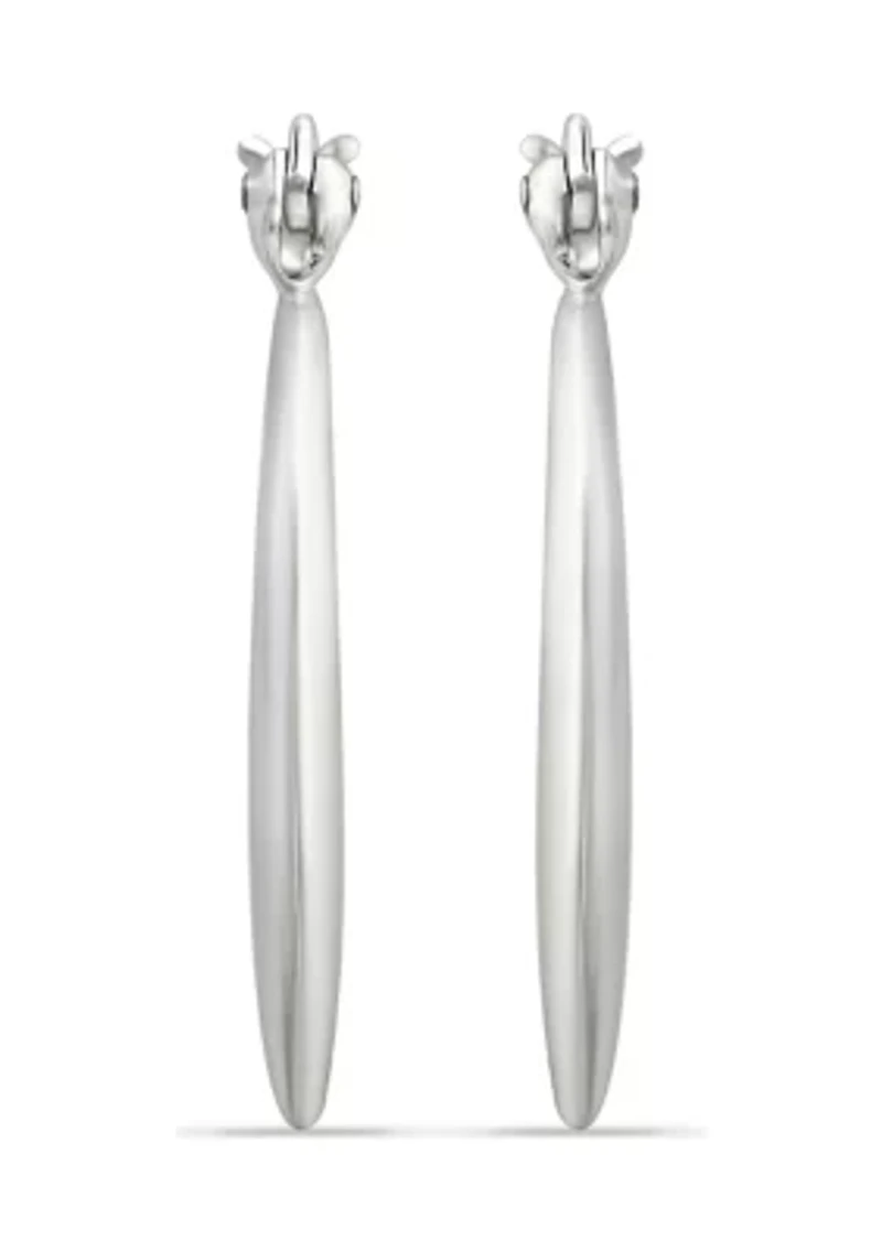 Sterling Silver Graduated Polished Click Top Hoop Earrings