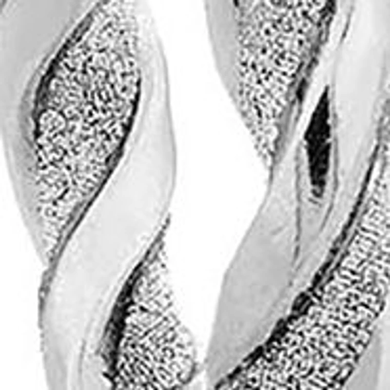  Sterling Silver Glitter Twist Bangle and Hoop Earring Set 