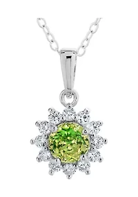 Vibrant Green CZ Pendant in Sterling Silver