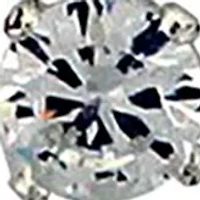Lab Created White Cubic Zirconia Stud, Ball and Hoop 3 Pair Earring Set in Sterling Silver