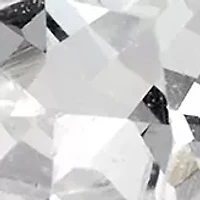 Lab Created White Cubic Zirconia 6mm Square Stud Earrings in Sterling Silver