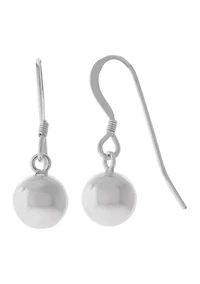 Polished 8mm Bead Drop Earrings in Sterling Silver