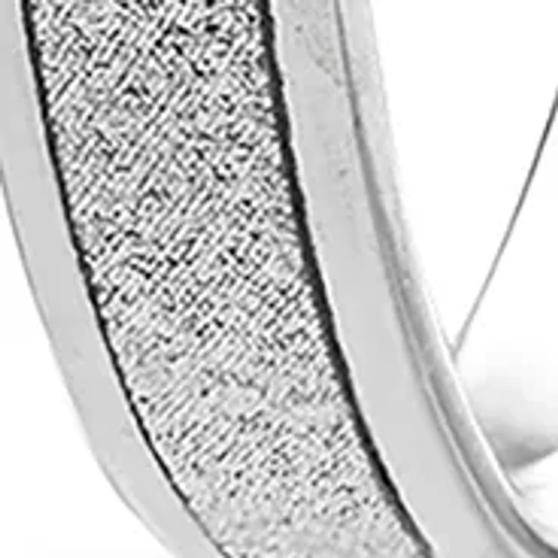  Sterling Silver Rhodium Glitter Hoop Earrings 