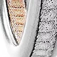 Sterling Silver 40x3.5mm Silver and Gold Glitter Inside Out Hoop Earrings