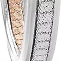 Sterling Silver 50x3.5mm Silver and Gold Glitter Inside Out Hoop Earrings