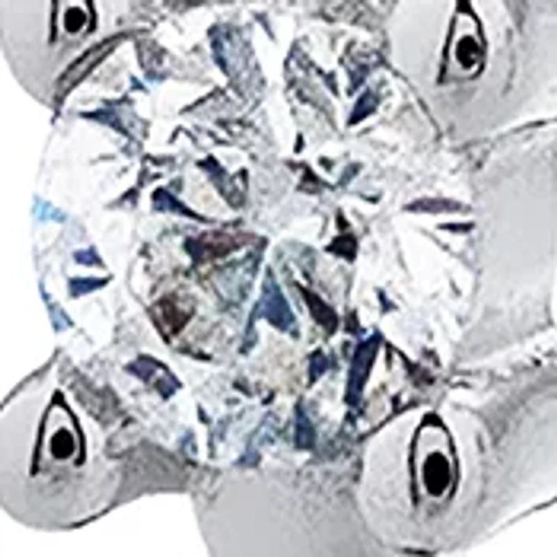 Sterling Silver Round Cubic Zirconia Huggie Hoop Earrings
