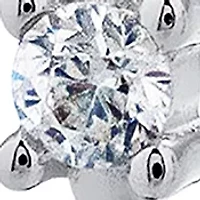 Sterling Silver Round Cubic Zirconia Huggie Hoop Earrings