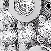 Sterling Silver Cubic Zirconia Polished Huggie Hoop Earrings