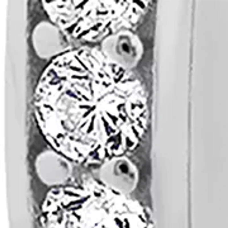 Sterling Silver Cubic Zirconia Channel Set Huggie Hoop Earrings