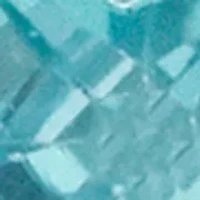 Aqua Blue Cubic Zirconia Bezel Heart Stud Earrings in Sterling Silver