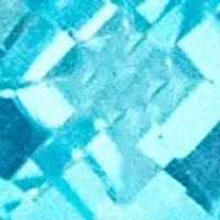 Aqua Blue Cubic Zirconia Heart Frame Stud Earrings in Sterling Silver
