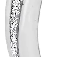  Sterling Silver Oval Twist Glitter Hoop Earrings 