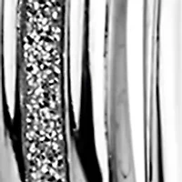  Sterling Silver Glitter Polished Double Hoop Earrings 