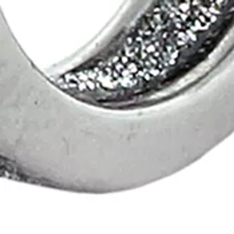  Sterling Silver Glitter 3 Pair Graduated Hoop Earring Set 