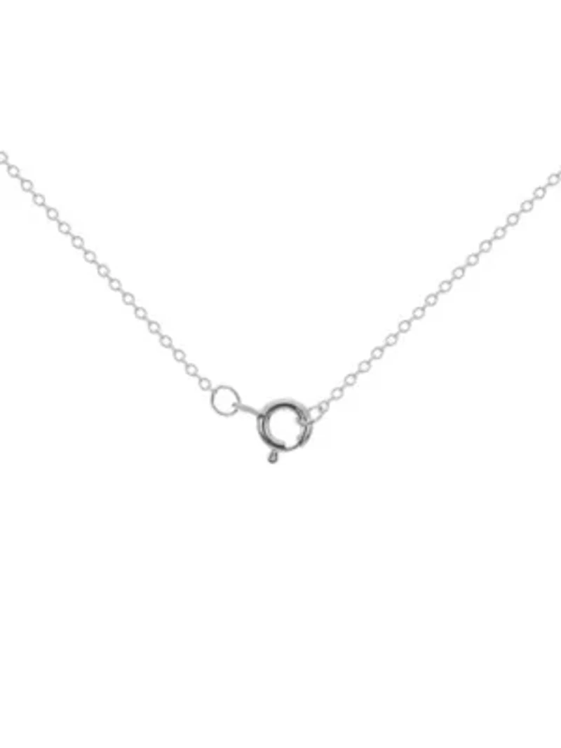 Platinum Plated Sterling Silver Cubic Zirconia Baguette Infinity Pendant 18-Inch Necklace