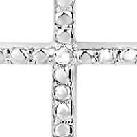 Diamond Accent Cross and Circle Interchangeable Pendant Necklace in Sterling Silver