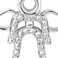 Diamond Accent Angel and Circle Interchangeable Pendant Necklace in Sterling Silver