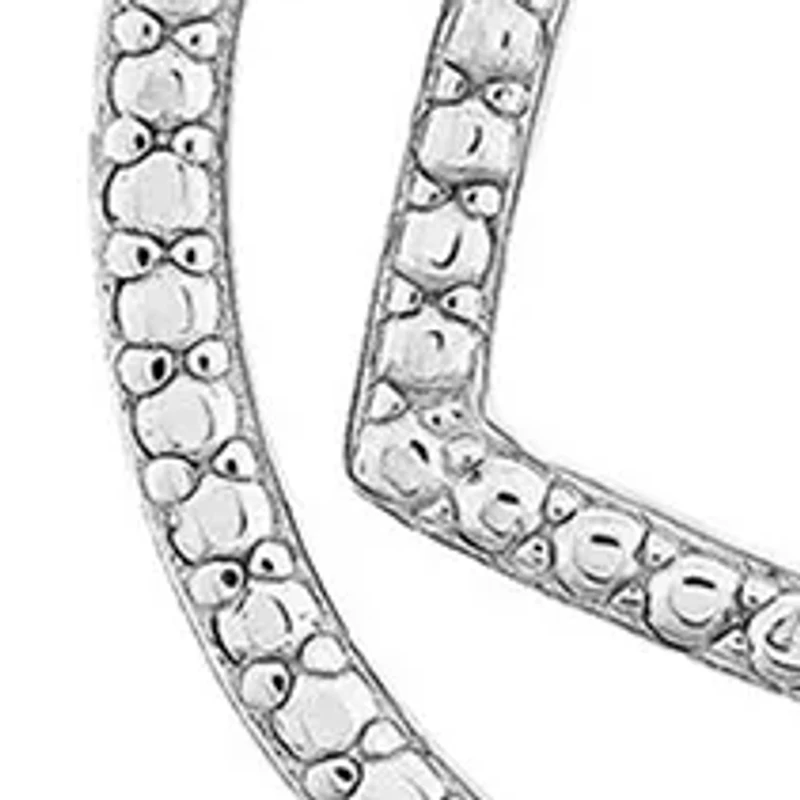 Diamond Accent Heart and Circle Interchangeable Pendant Necklace in Two tone Sterling Silver
