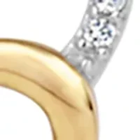 Diamond Accent Double Heart Mom Pendant in Two Tone Sterling Silver