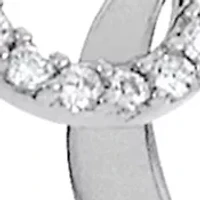 Lab Created White CZ Double Circle with Cut-out Star Necklace in Sterling Silver