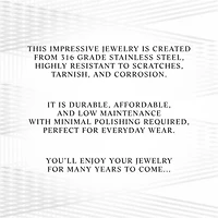 Lab Created Stainless Steel 50mm White Cubic Zirconia Carbon Fiber Reversible Wood Cross Pendant 24-Inch Necklace