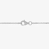 Lab Created 14K Rose Gold Plated Sterling Silver Crystal Pear Mom Pendant 18-Inch Necklace