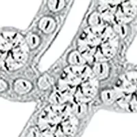 Aqua Blue Cubic Zirconia Heart and "Hope" Layered Necklace in Sterling Silver