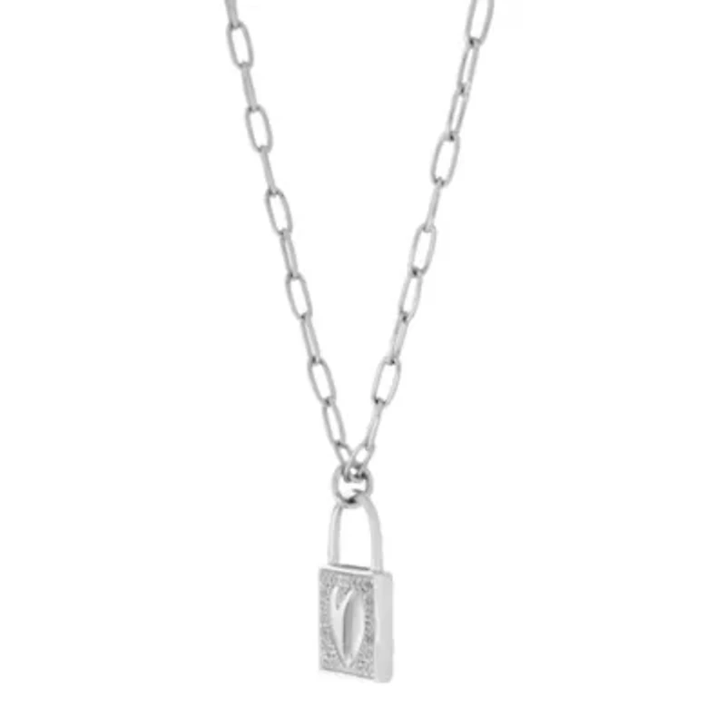 Lab Created Sterling Silver White Cubic Zirconia Locket Pendant 18-Inch Necklace