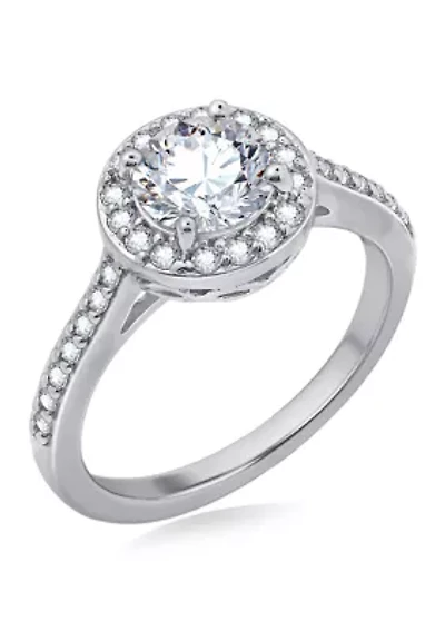 1.5 ct. t.w. Swarovski® Zirconia Round-Cut Halo Ring