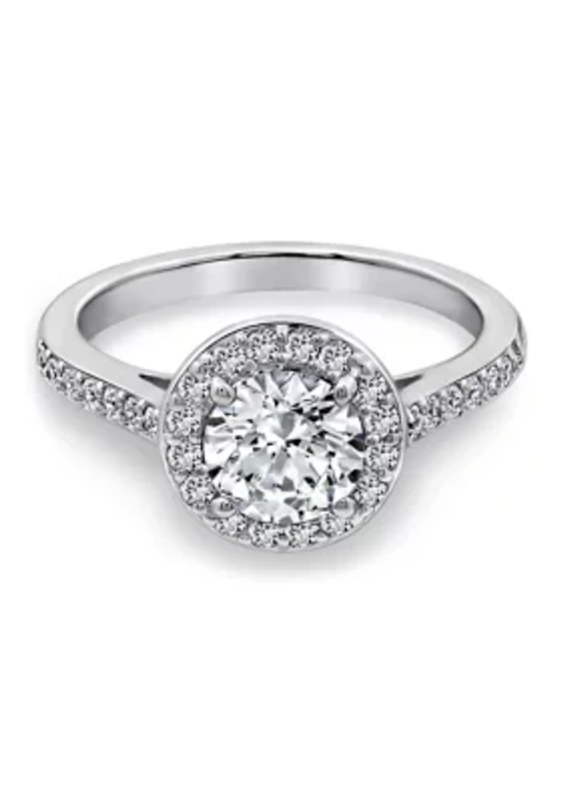 1.5 ct. t.w. Swarovski® Zirconia Round-Cut Halo Ring