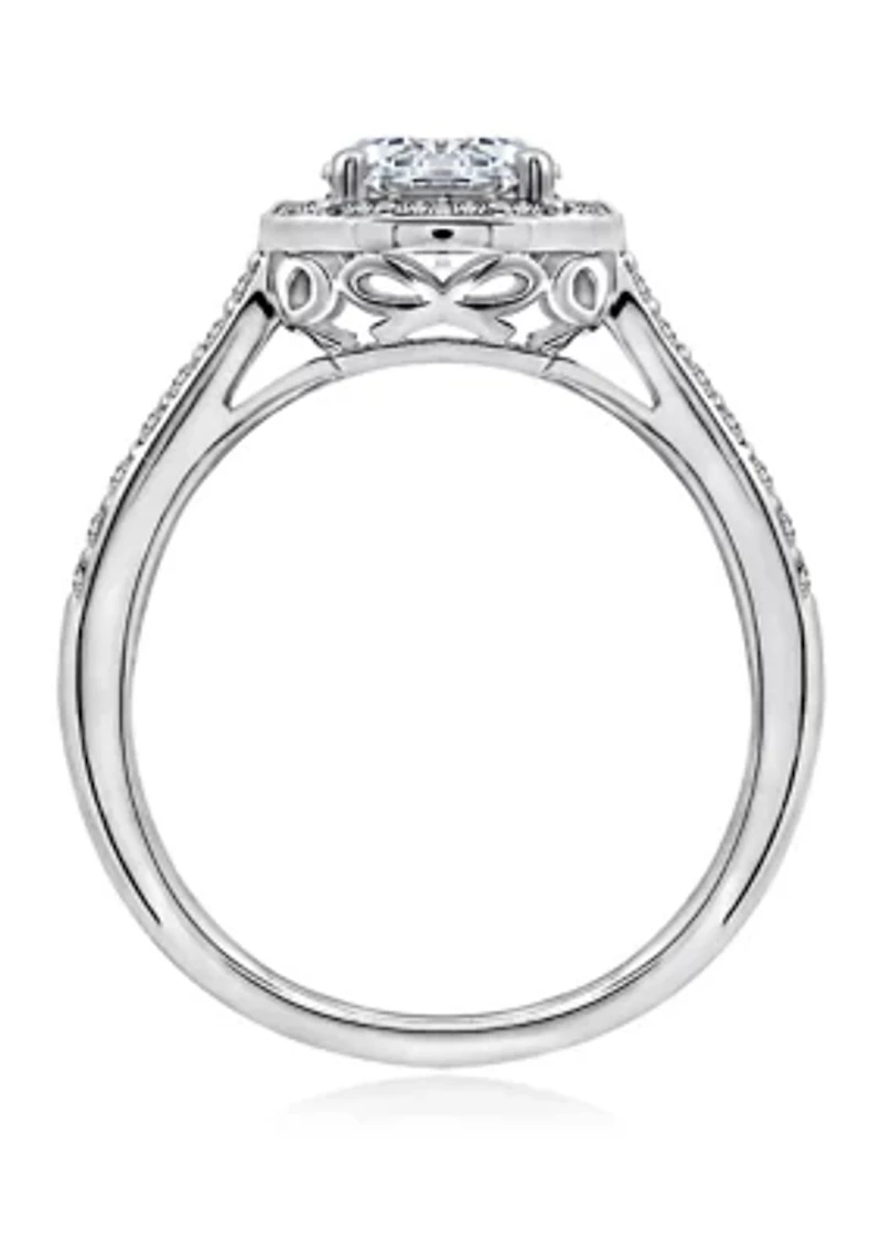 1.5 ct. t.w. Swarovski® Zirconia Round-Cut Halo Ring