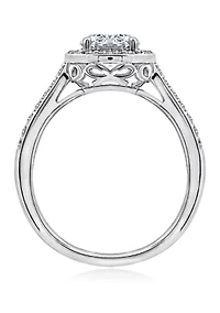 1.5 ct. t.w. Swarovski® Zirconia Round-Cut Halo Ring